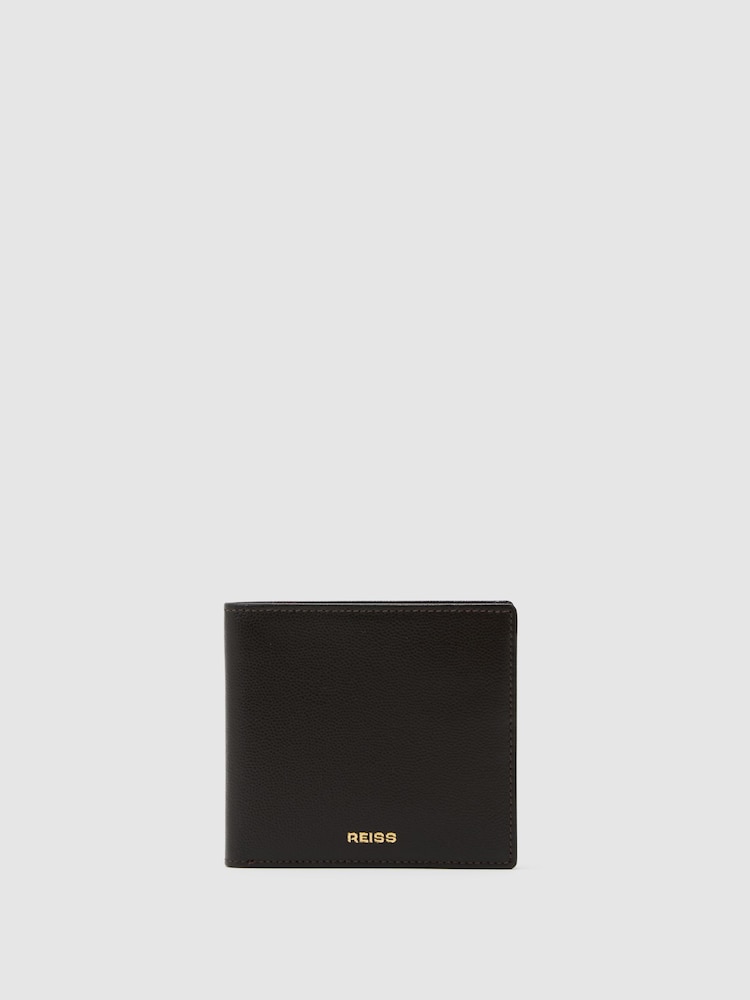Reiss Dark Brown Henry Micro-Grain Leather Bag - Image 1 of 3