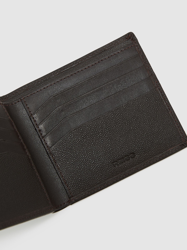 Reiss Dark Brown Henry Micro-Grain Leather Bag - Image 2 of 3