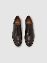 Reiss Dark Brown Morgan Leather Brogue-Detail Oxford Shoes - Image 3 of 6