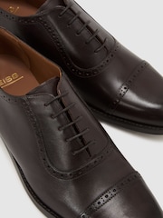 Reiss Dark Brown Morgan Leather Brogue-Detail Oxford Shoes - Image 6 of 6