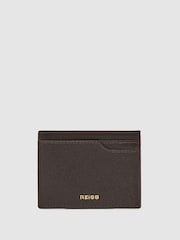Reiss Dark Brown Hugo Micro-Grain Leather Bag - Image 1 of 3