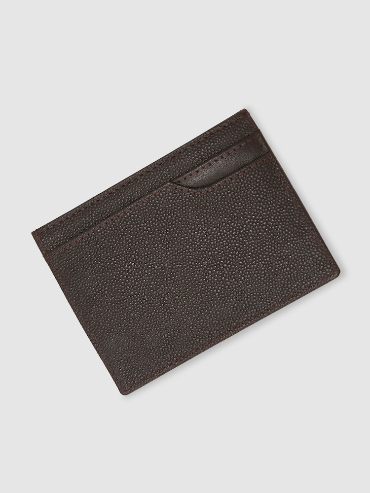 Reiss Dark Brown Hugo Micro-Grain Leather Bag - Image 2 of 3