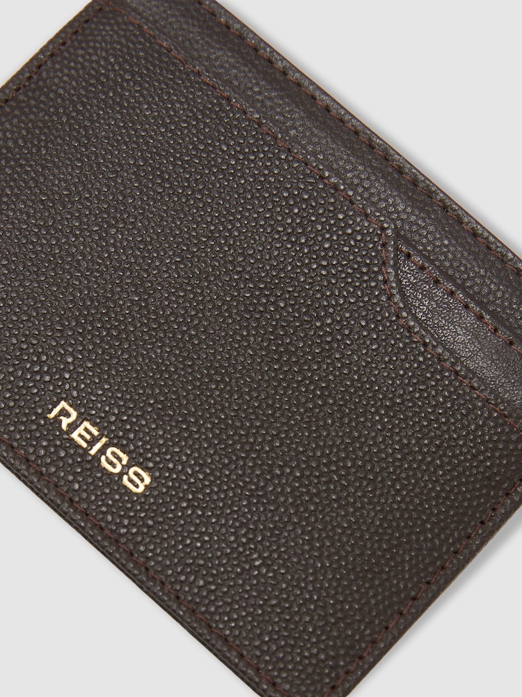 Reiss Dark Brown Hugo Micro-Grain Leather Bag - Image 3 of 3