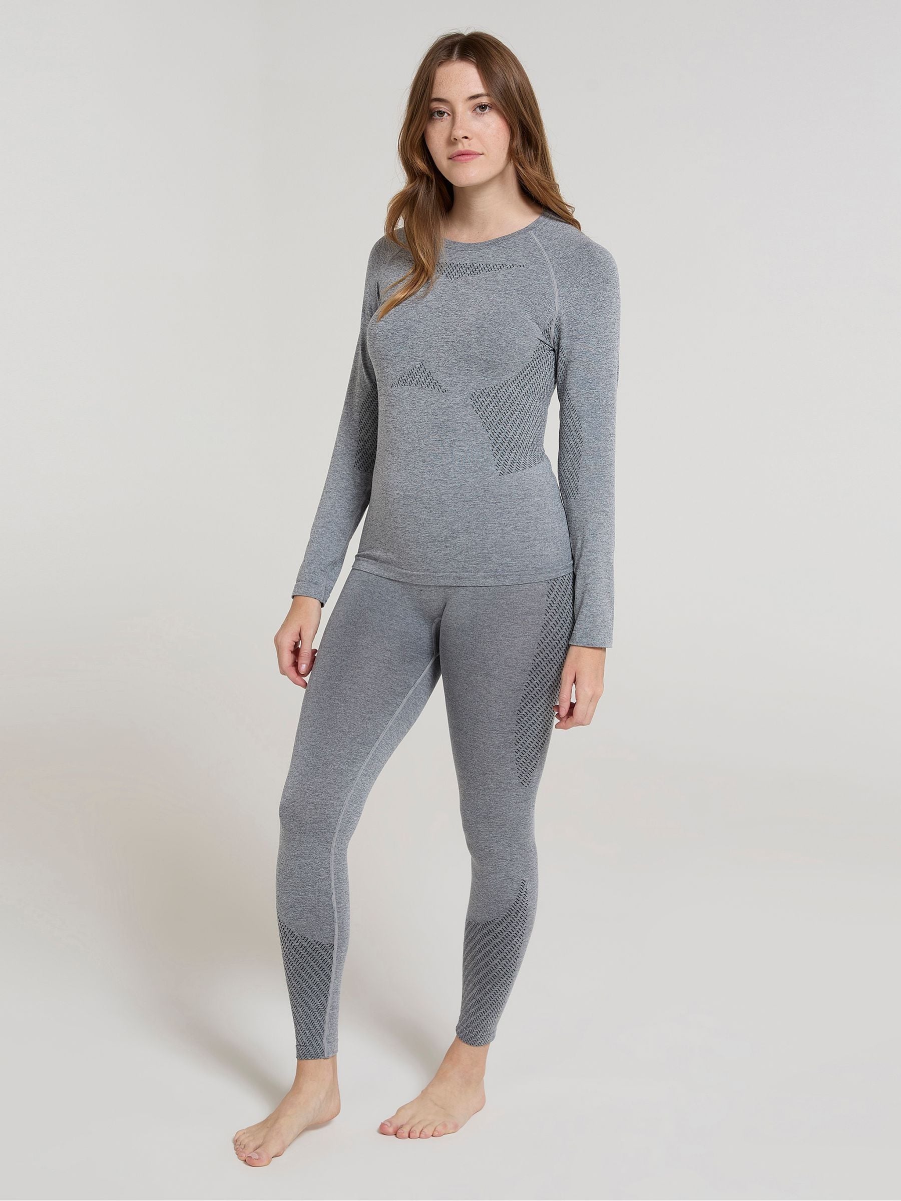 Mountain Warehouse Women's 'Off Piste' Seamless Quick Drying IsoCool Lightweight Baselayer Top in Light Grey | Size: Large - Image 3