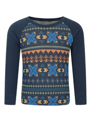 Mountain Warehouse Blue Jacquard  Merino Base Layer Set - Image 1 of 10