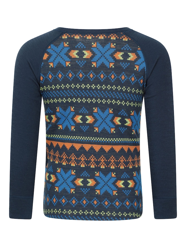 Mountain Warehouse Blue Jacquard  Merino Base Layer Set - Image 2 of 10