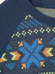 Mountain Warehouse Blue Jacquard  Merino Base Layer Set - Image 9 of 10
