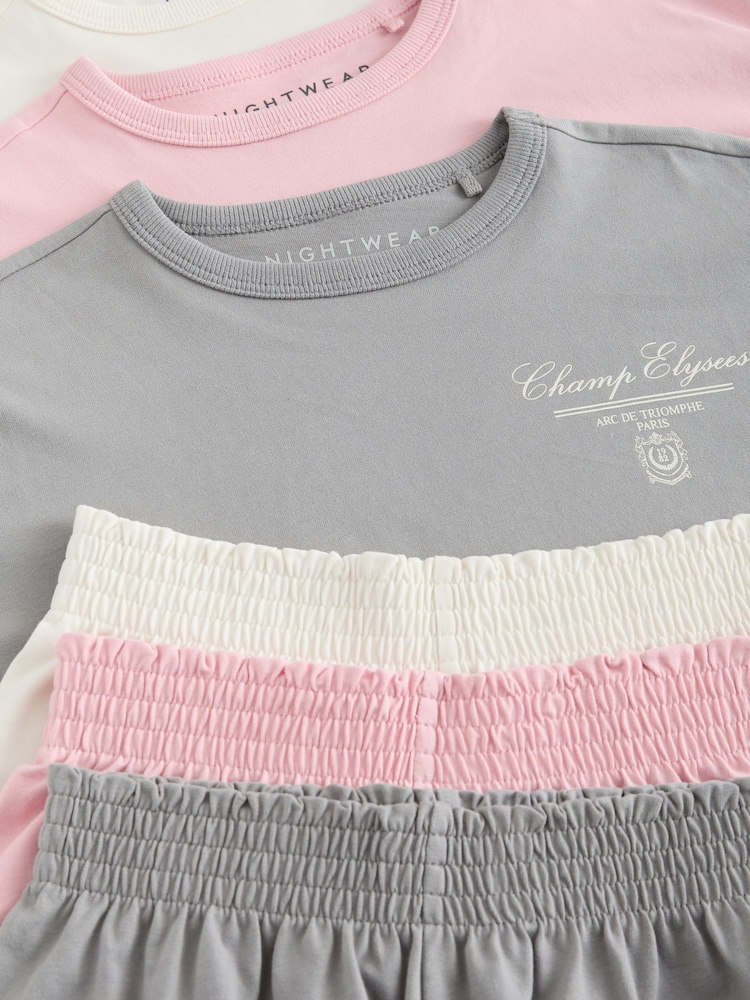 Pink Short Pyjamas 3 Pack (3-16yrs) - Image 7 of 7