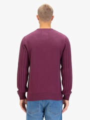 Luke 1977 Purple Mauve Wine Mitcham Cable Knitted Jumper - Image 2 of 6