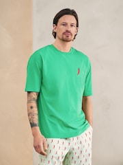 طبعة فاكهة أخضر/وردي - حزمة من 2 طقم بيجاما جيرسي بأكمام قصيرة بطبعة جرافيك - صورة 10 من 16