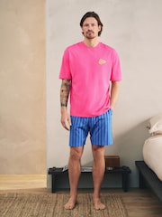 طبعة فاكهة أخضر/وردي - حزمة من 2 طقم بيجاما جيرسي بأكمام قصيرة بطبعة جرافيك - صورة 14 من 16