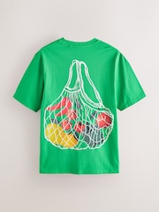 طبعة فاكهة أخضر/وردي - حزمة من 2 طقم بيجاما جيرسي بأكمام قصيرة بطبعة جرافيك - صورة 6 من 16