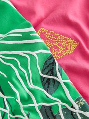 طبعة فاكهة أخضر/وردي - حزمة من 2 طقم بيجاما جيرسي بأكمام قصيرة بطبعة جرافيك - صورة 7 من 16