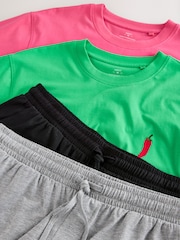 طبعة فاكهة أخضر/وردي - حزمة من 2 طقم بيجاما جيرسي بأكمام قصيرة بطبعة جرافيك - صورة 8 من 16