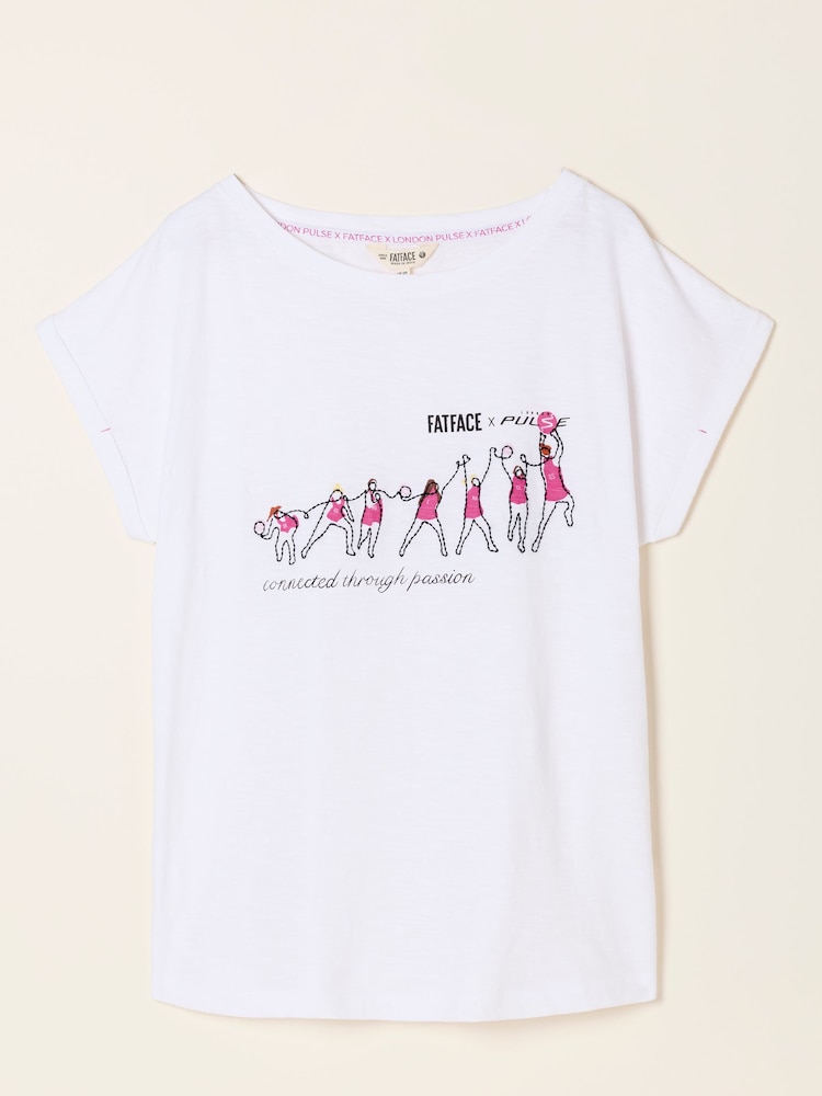 FatFace Ivy White Pulse Graphic T Shirt - Image 5 of 5