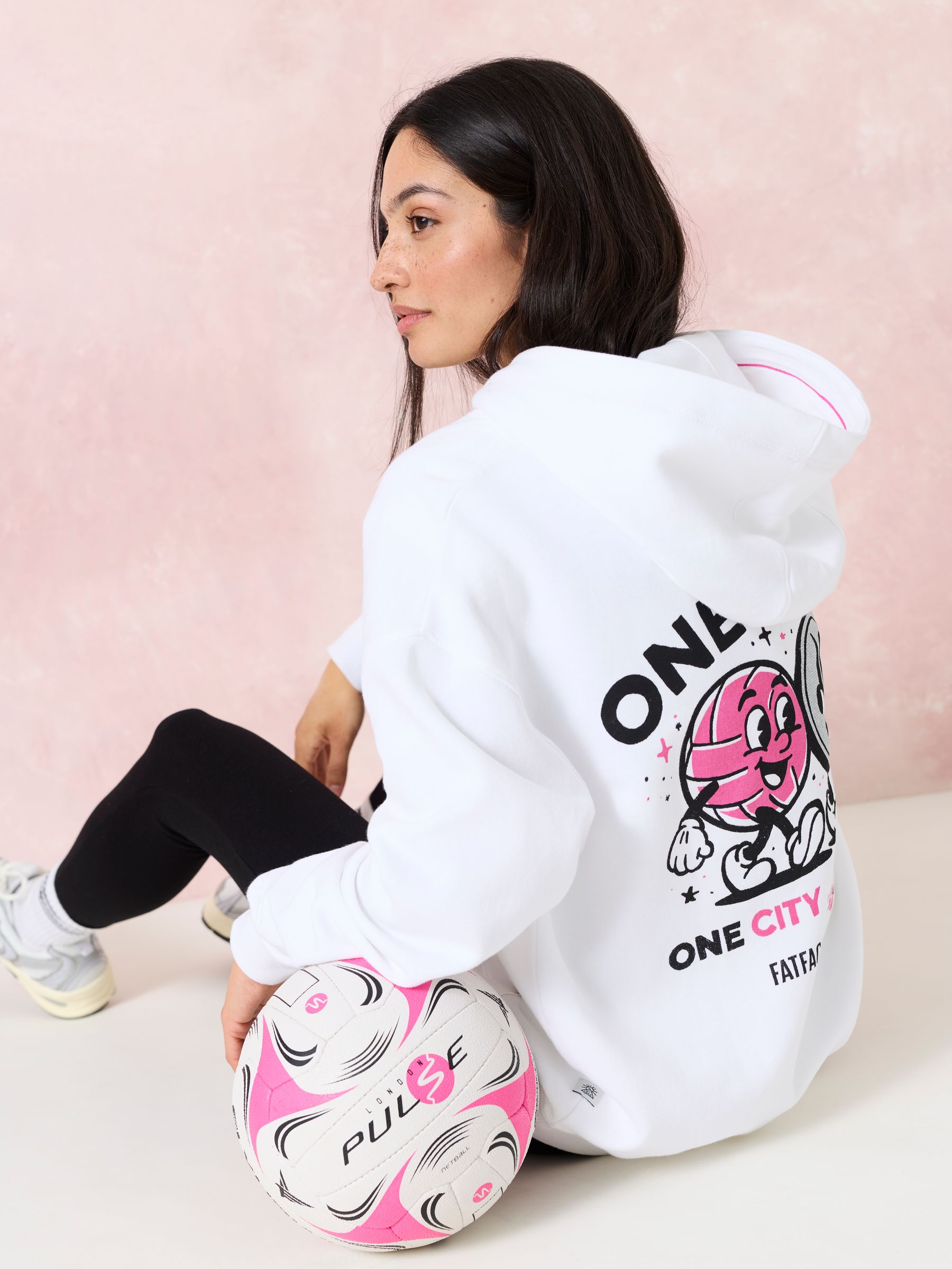 Fatface Izzy White Pulse Graphic Overhead Hoodie