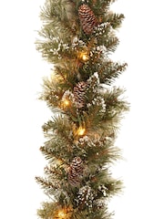 Premier Decorations Ltd 270cm Prelit Glitter Garland 50 LEDs - Image 1 of 2