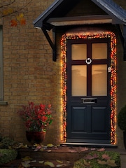 Premier Decorations Ltd Amber Orange 550cm Lit Door Garland with 426 Cluster LEDs - Image 1 of 3