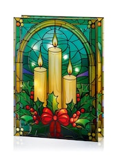 Premier Decorations Ltd 21 x 28cm BO Lit Stained Glass Candles - Image 2 of 3