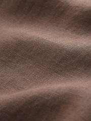 Chocolate Brown N. Premium Linen Button Front Wide Leg Trousers - Image 7 of 7