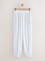 White Balloon Trousers with Linen - Image 1 of 8