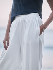 White Balloon Trousers with Linen - Image 6 of 8