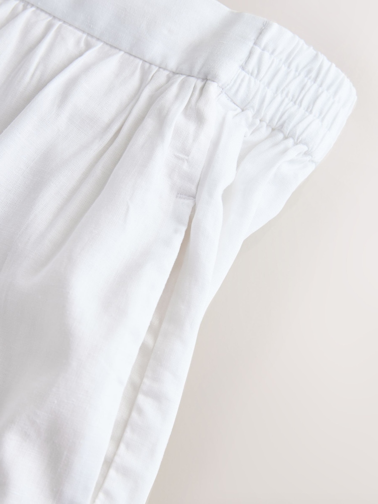 White Balloon Trousers with Linen - Image 8 of 8
