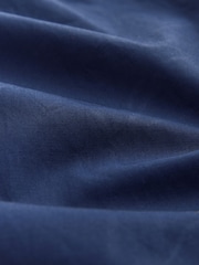 Navy Blue Cotton Poplin Side Stripe Midi Skirt - Image 7 of 7