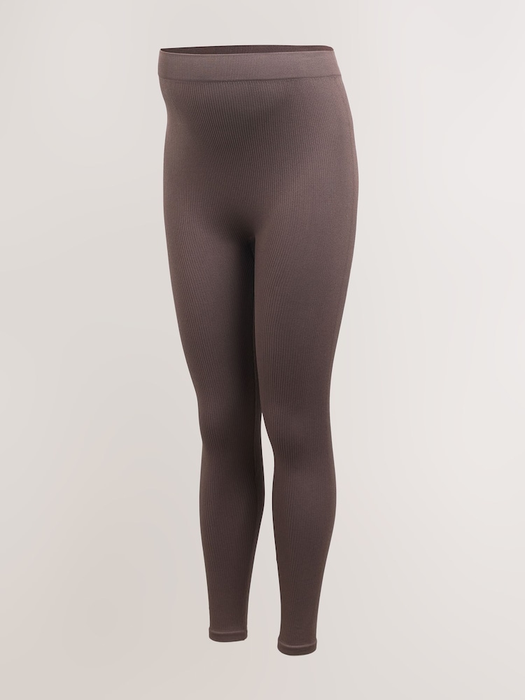 بني - بنطلون ضيق بتصميم مضلع من دون حواف للحوامل - Image 1 of 5