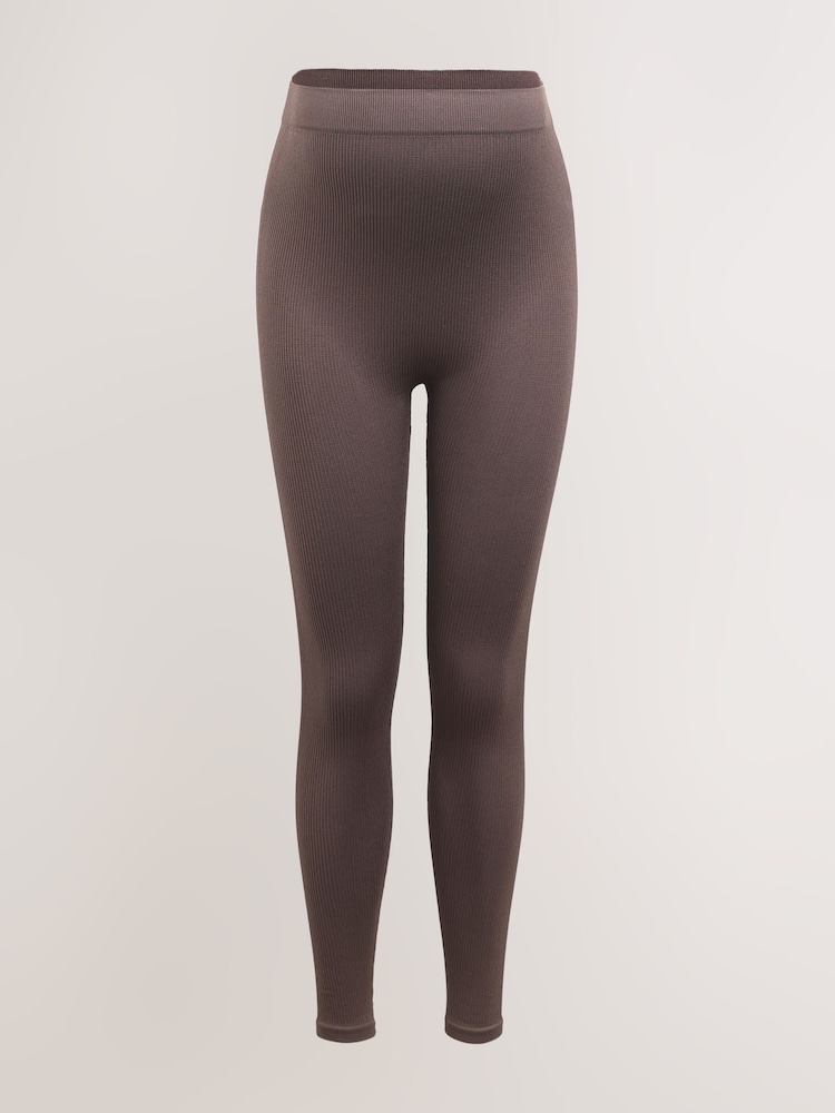 بني - بنطلون ضيق بتصميم مضلع من دون حواف للحوامل - Image 2 of 5