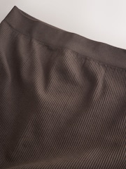 Chocolate Brown Maternity Ribbed Seamless Leggings - Image 7 of 9