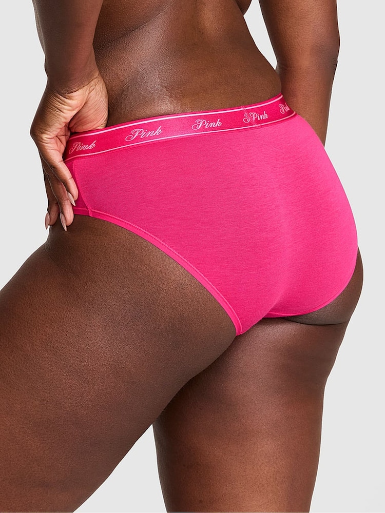 Victoria's Secret PINK Hot Stuff Pink Hipster Cotton Logo Knickers - Image 2 of 2
