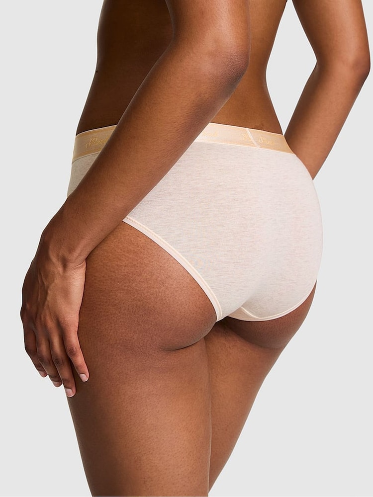 Victoria's Secret PINK Natural Heather Nude Cherry Hipster Cotton Logo Knickers - Image 2 of 2