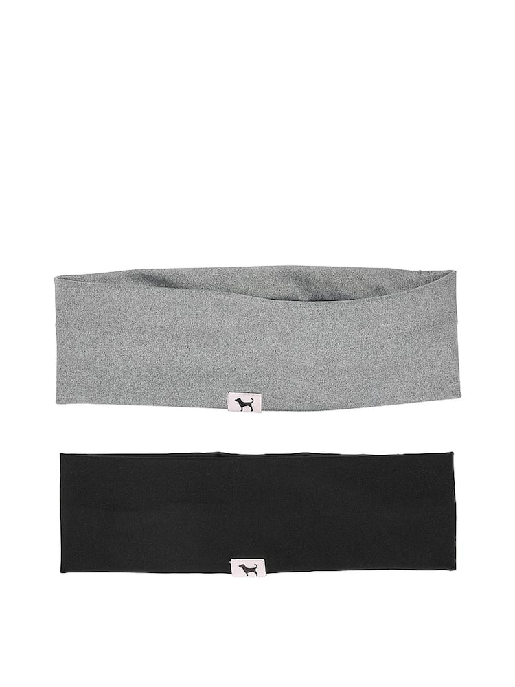 Victoria's Secret Pink Black/Grey Stretch Headband 2 Pack - Image 2 of 2
