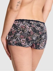 Victoria's Secret Pink Noir Navy Blue Floral Print Boyshort Cotton Knickers - Image 2 of 2