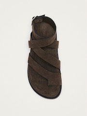 Alohas Brown Tide Leather Sandals - Image 4 of 6