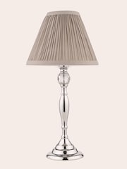 Laura Ashley Chrome Ellis Satin Painted Spindle Table Lamp - Image 2 of 4