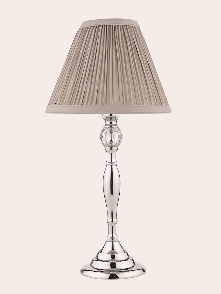Laura Ashley Chrome Ellis Satin Painted Spindle Table Lamp - Image 2 of 4 Laura Ashley Chrome Ellis Satin Painted Spindle Table Lamp - Image 2 of 4