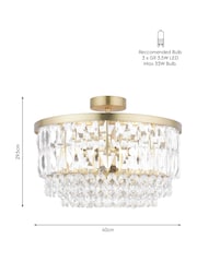 Laura Ashley Brass Rhosill Ceiling Light - Image 6 of 6