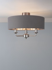 Laura Ashley Charcoal Sorrento Flush Fitting Ceiling Light - Image 1 of 6