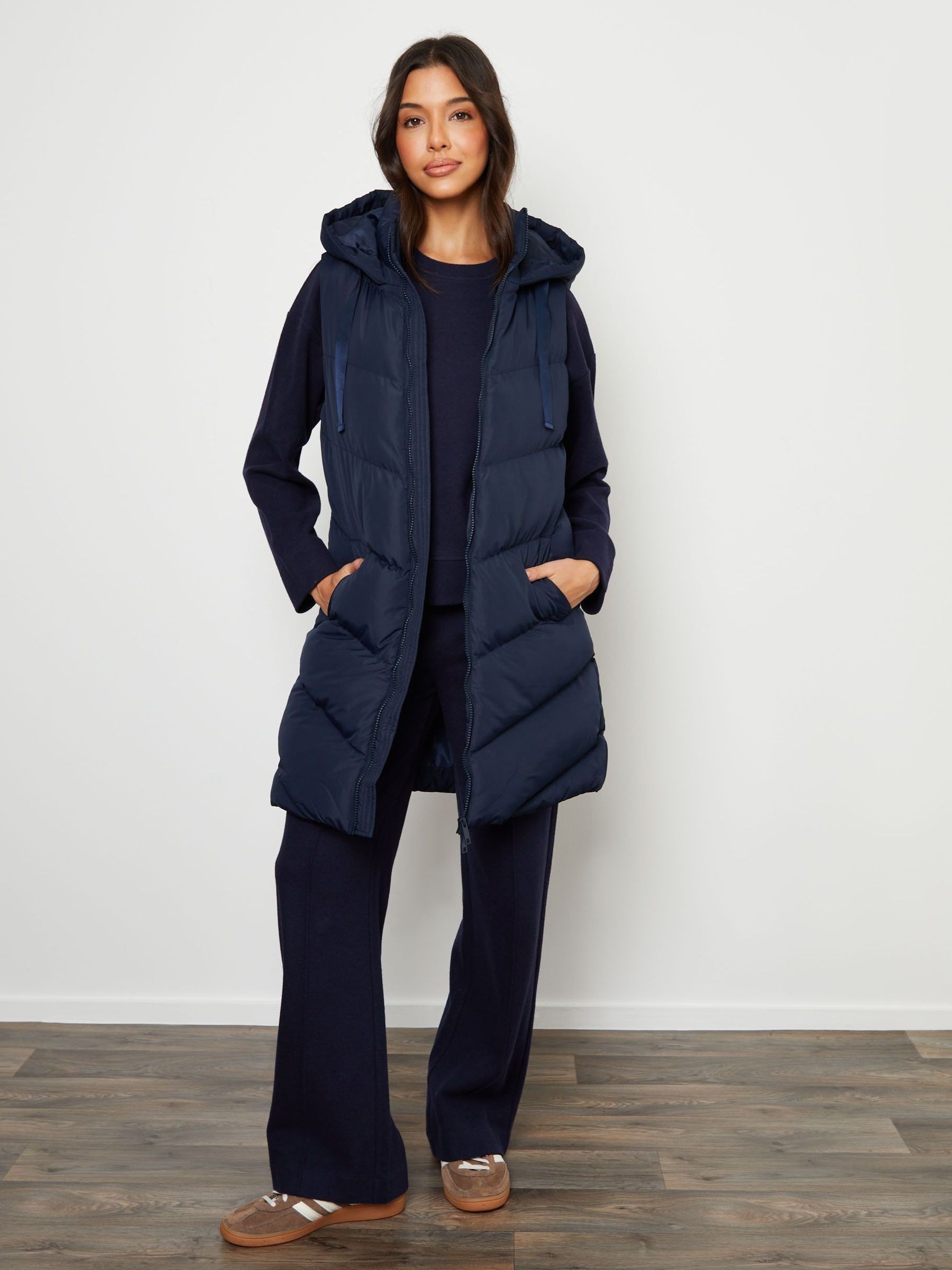 Buy Threadbare Blue Longline Padded Gilet from the Next UK online shop