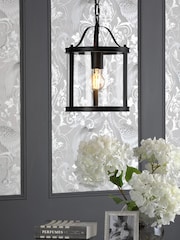 Laura Ashley Black Harrington Lantern 1 Light Ceiling Light - Image 3 of 5