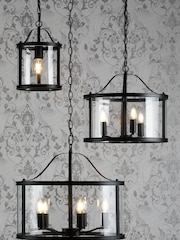 Laura Ashley Black Harrington Lantern 1 Light Ceiling Light - Image 4 of 5