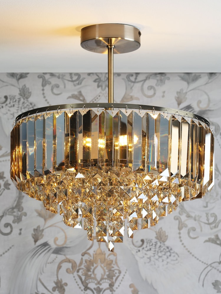 Laura Ashley Champagne Gold Vienna 3 Light Ceiling Light - Image 1 of 4