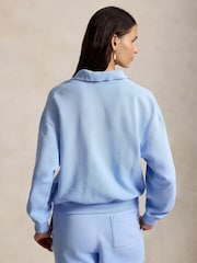 Polo Ralph Lauren Blue Light Cotton Polo Sweatshirt - Image 3 of 4