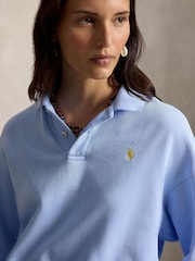 Polo Ralph Lauren Blue Light Cotton Polo Sweatshirt - Image 4 of 4