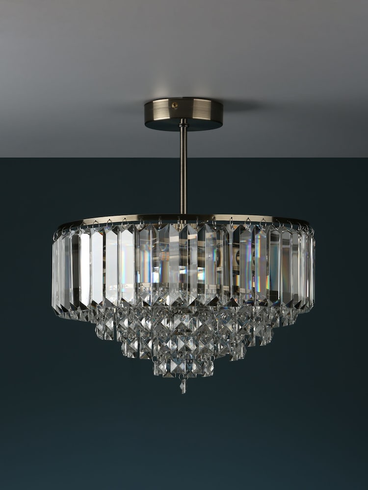Laura Ashley Brass Vienna 3 Light Ceiling Light - Image 2 of 5