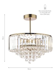Laura Ashley Brass Vienna 3 Light Ceiling Light - Image 5 of 5
