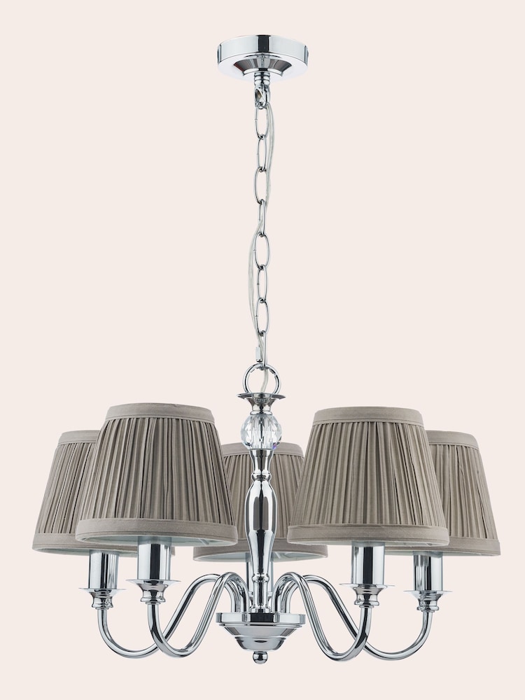 Laura Ashley Chrome Ellis 5 Light Chandelier Ceiling Light - Image 2 of 3