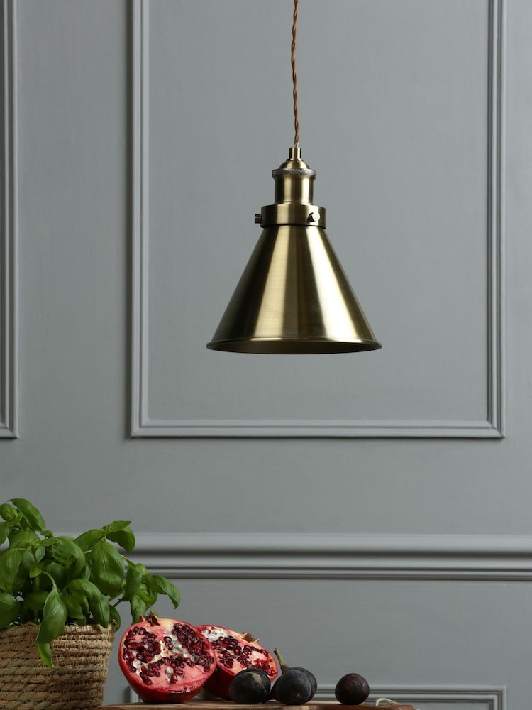 Laura Ashley Brass Rufus Grande 1 Light Pendant Ceiling Light - Image 2 of 4 Laura Ashley Brass Rufus Grande 1 Light Pendant Ceiling Light - Image 2 of 4